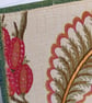 Birthday card or greetings card - made with upycled textiles orange pink green - Image 2