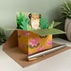 Frog Card. Blank or Personalised 3D Frog box card or Gift Card Holder.
