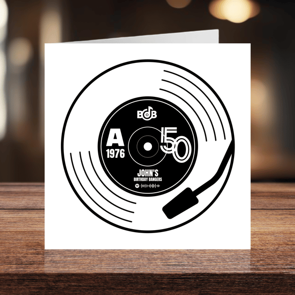 Milestone Birthday - printable artwork with personalisation and Spotify code