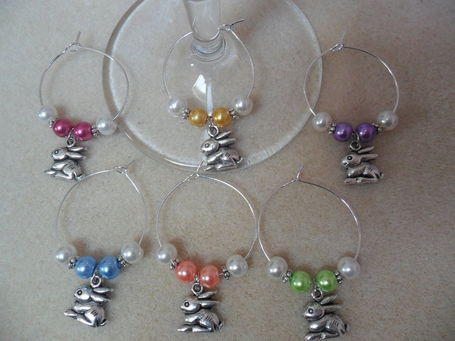 Easter Wine Glass Charms Set of 6 