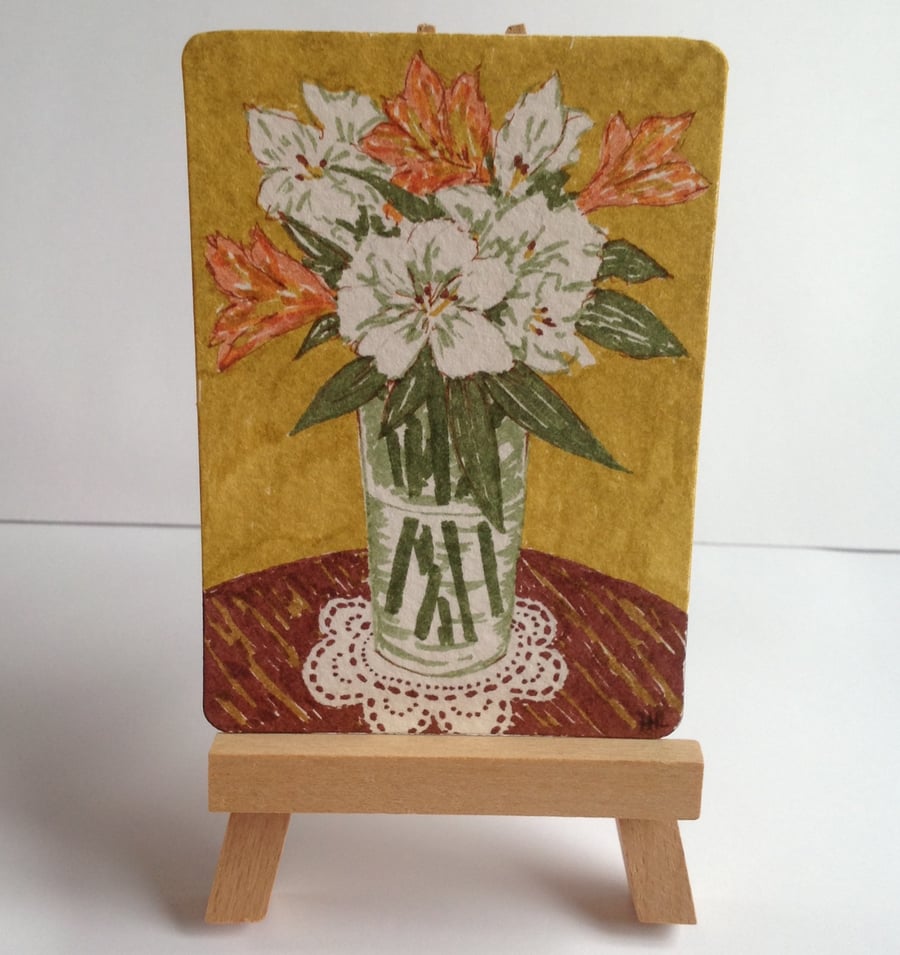 ACEO original 'Flowers in a Vase'
