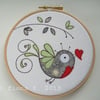 embroidered bird hoop 