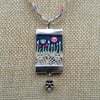 Liberty fabric denim pendant necklace.
