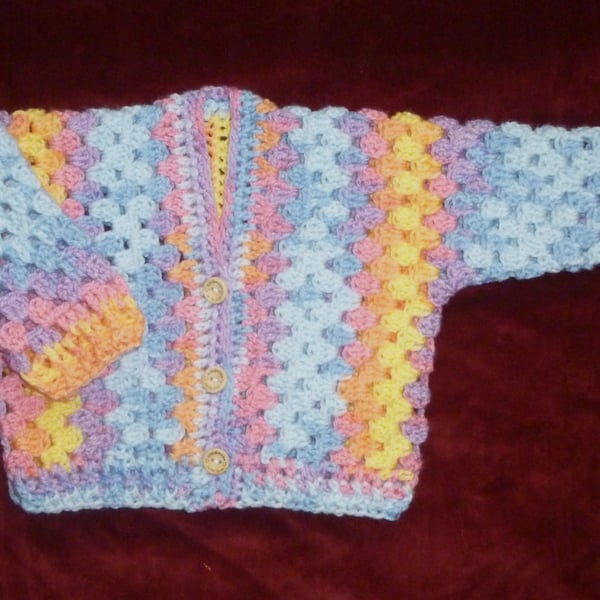 crochet baby cardigan ( ref FA 622 D1 )