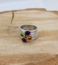 Peridot Amethyst Garnet Citrine Sterling Stacker Ring - Image 1
