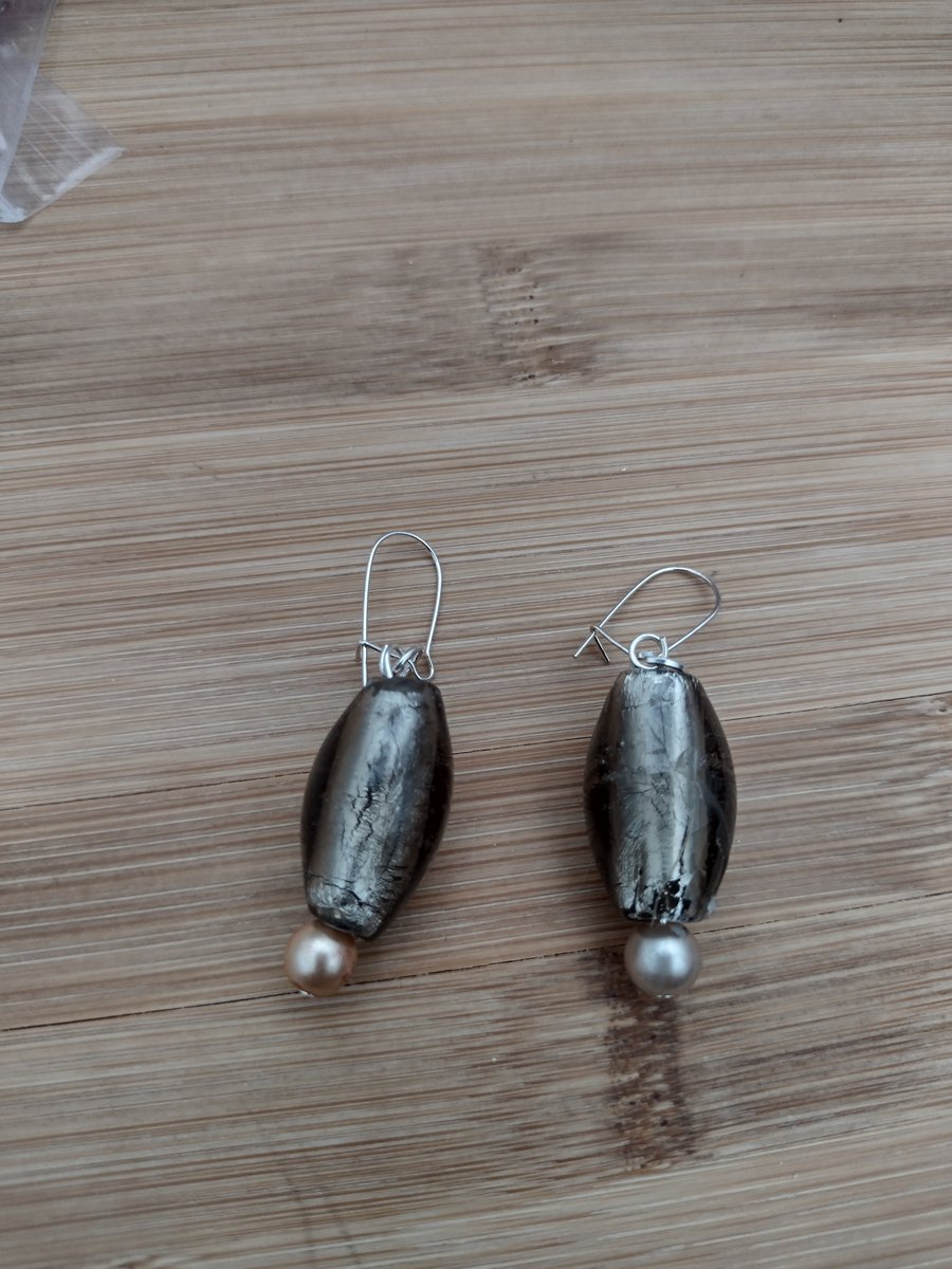 Glass lamp work earrings