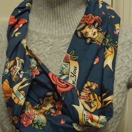 'Don't Gamble with Love' Navy twist scarf