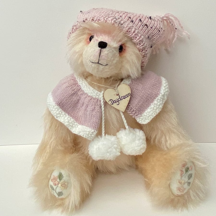 Artist bear, long pile Bearlescent teddy bear for the adult collector, winter be