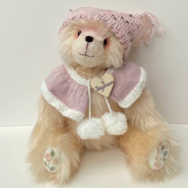 Artist bear, long pile Bearlescent teddy bear for the adult collector, winter be