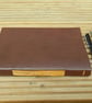 Leather Journal Sketchbook, Chestnut Brown with Golden thread - Image 1