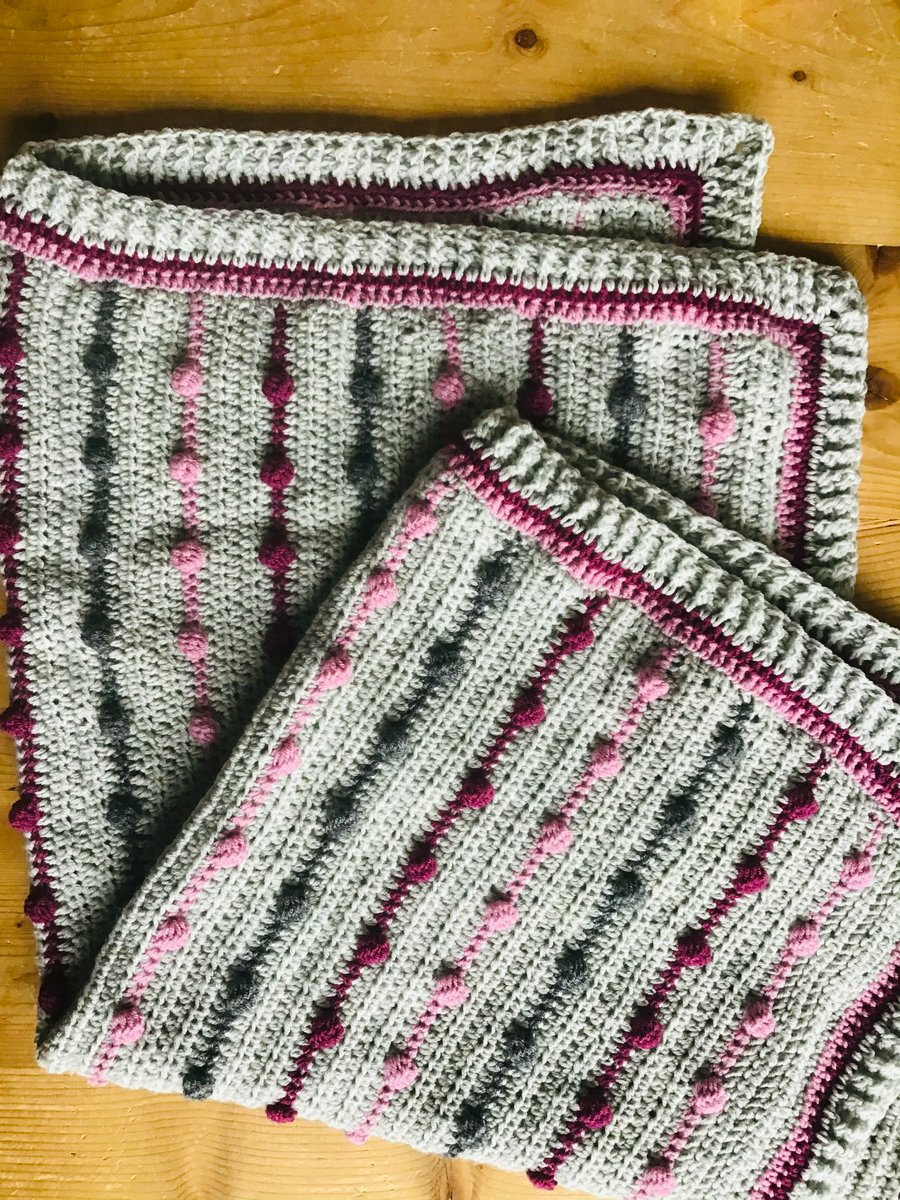 Handmade Merino Wool Crochet Baby Blanket