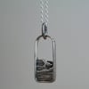 Ocean Picture Pendant, Silver Whale Necklace 
