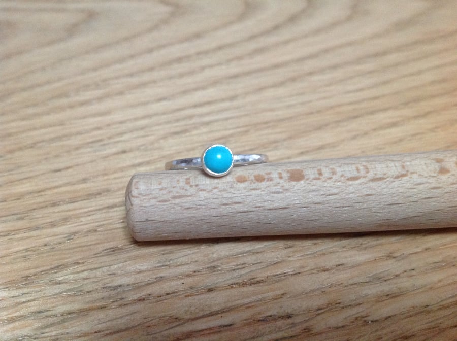 Turquoise Sterling and Fine silver gemstone ring