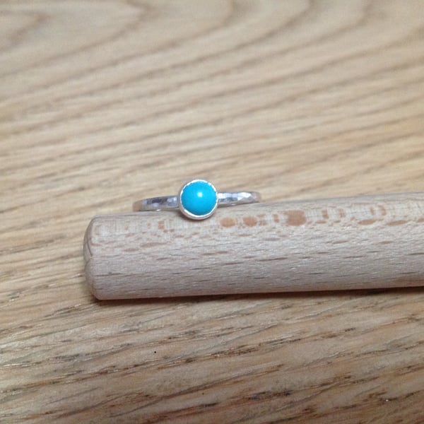 Turquoise Sterling and Fine silver gemstone ring