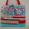 Floral Cotton Craft Bag - Small Craft Bag 