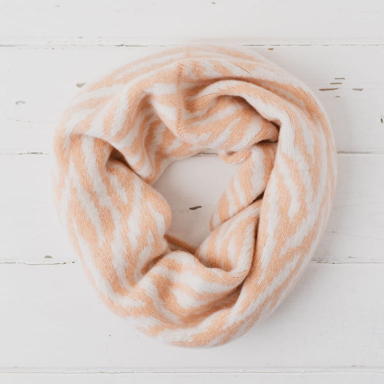 Summer Seconds Zebra snood cowl - nectarine and white