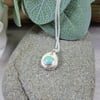 Amazonite Necklace. Sterling and Recyced Silver 
