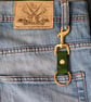Compact Leather Keyring Solid Brass Trigger Clip And Split Ring - Image 4