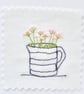 Embroidered card Vase of flowers. - Image 1