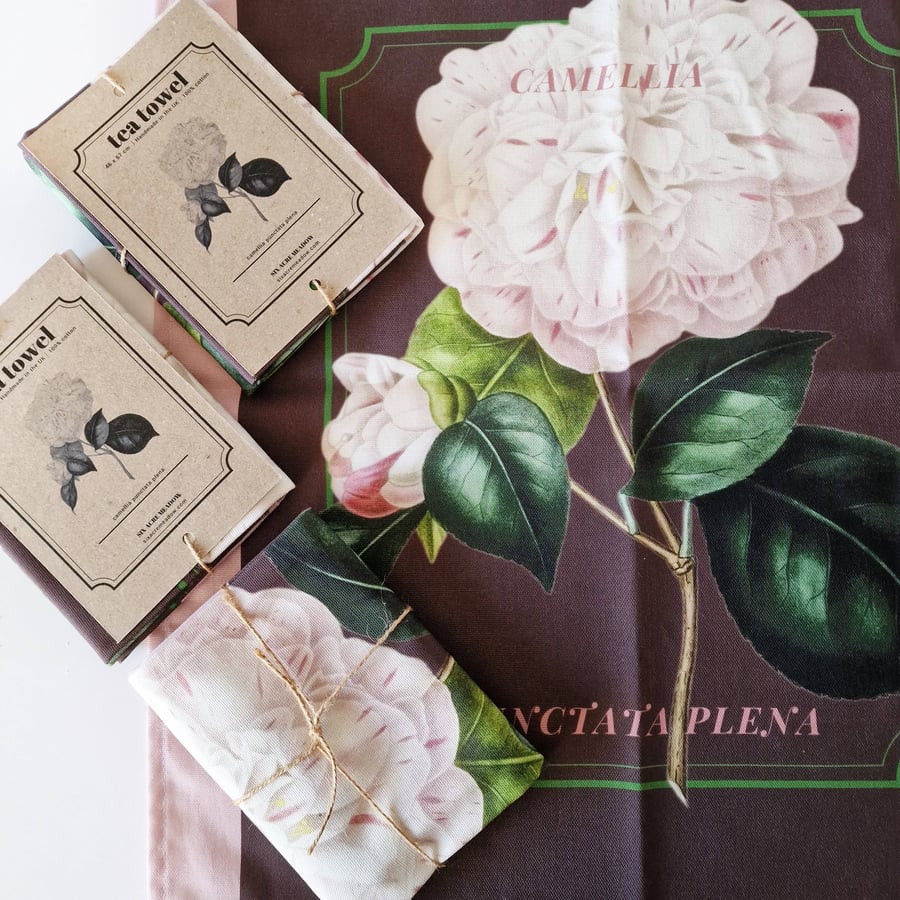 Camellia Tea Towel in 100% cotton