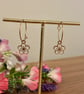 White Cherry Blossom Hoop Earrings, Enamel Floral Charms, Handmade Jewellery - Image 2