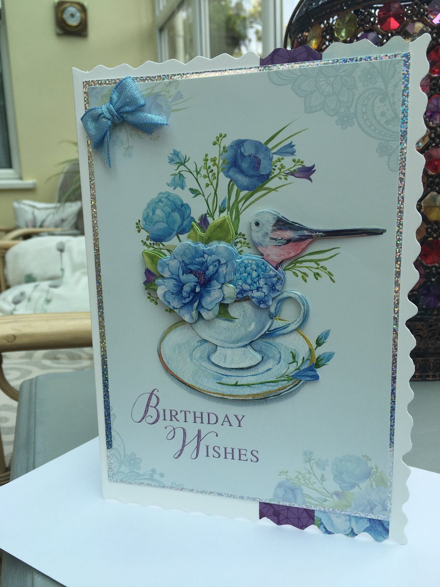 Birthday wishes teacup card