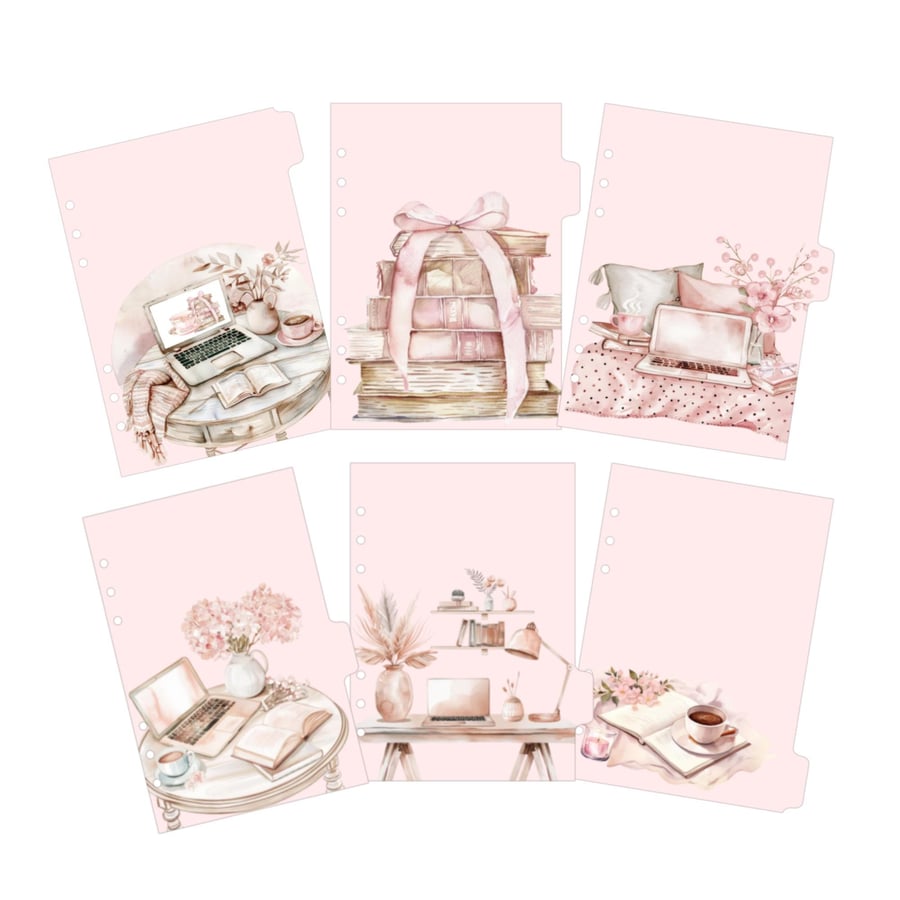 Planner Tab Dashboard Dividers Set of six Tabbed Divider Dashboards A5 A6 B6 Per