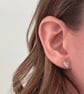 Handmade Silver Petal Duo Stud Earrings - Image 1
