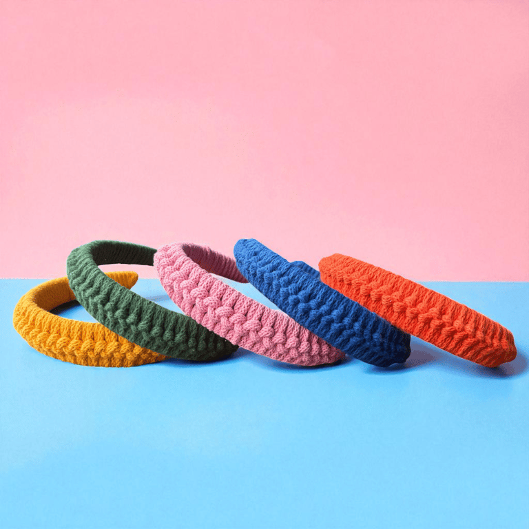 Handmade Macrame Headband in Bold Colours – Cosy Boho Hair Accessory