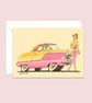 Fabulous Fifties Greeting Card: Hand Drawn Pencil Illustration (316)