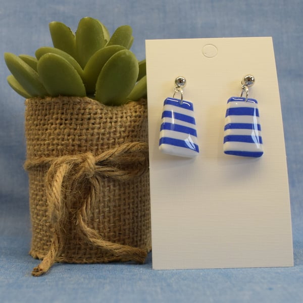 Short Stripe Drop Earrings