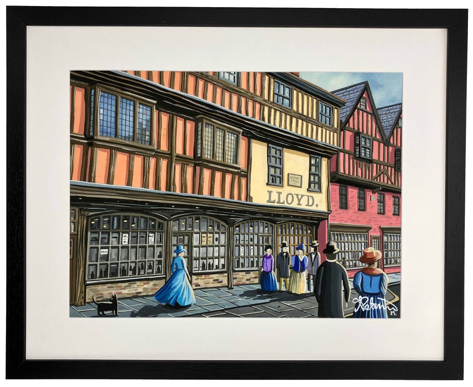Gloucester Westgate Retro Cityscape Landmark Art Print 20" x 16" Frame