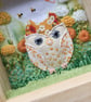 Shadow box frame square "Honey" the owl. - Image 2