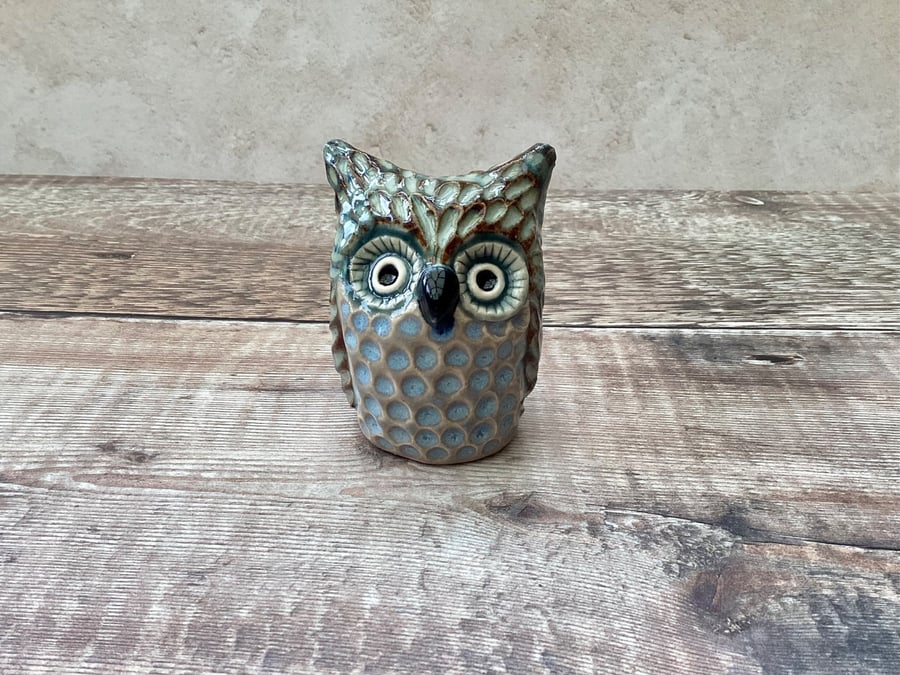 Little Owl ceramic sculpture 