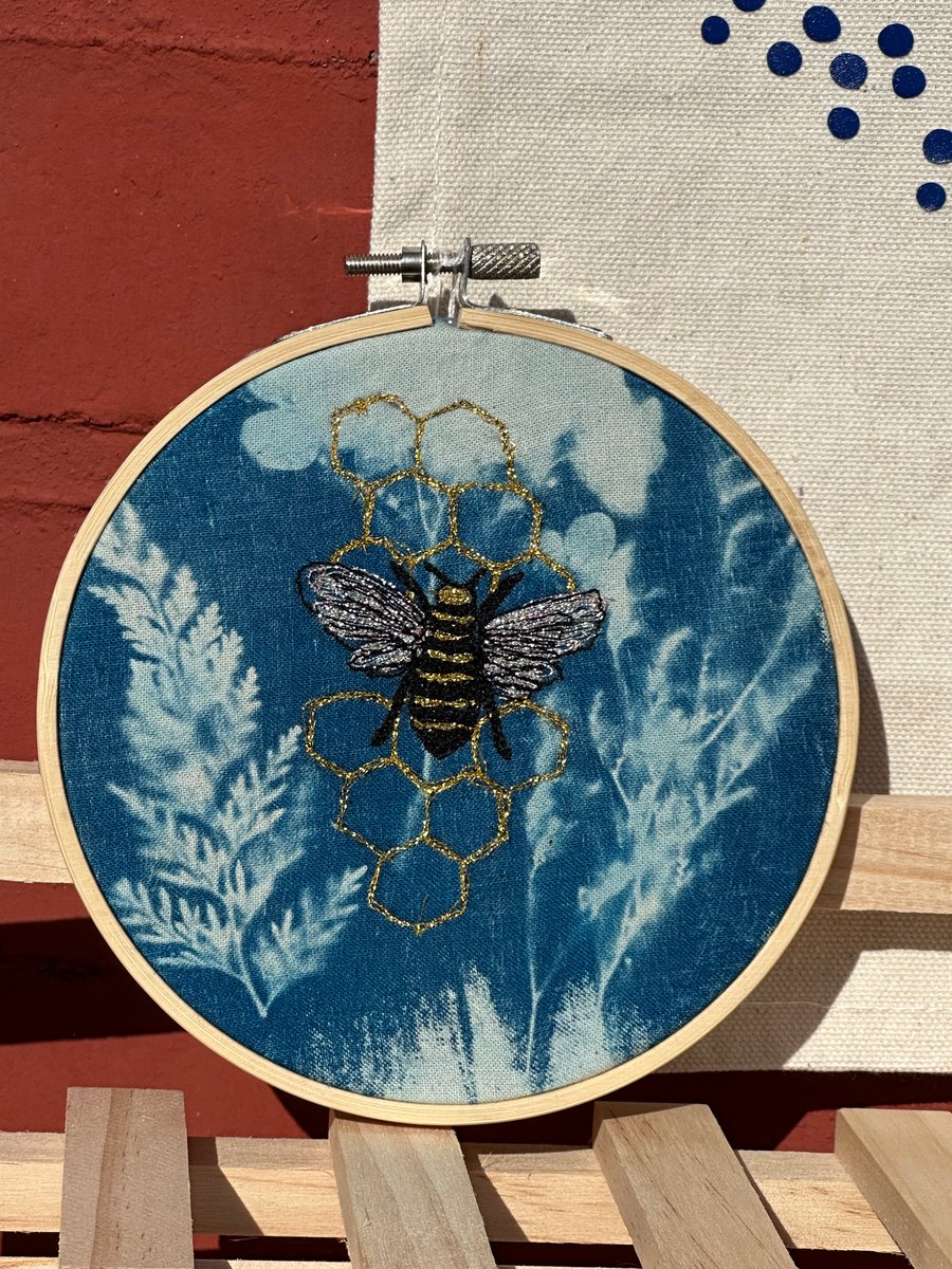 Botanical Cyanotype Embroidery – 5.5" Hoop
