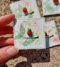 Handmade Sea Glass Robin - Original Watercolour Mini Canvas Fridge Magnet - Image 7
