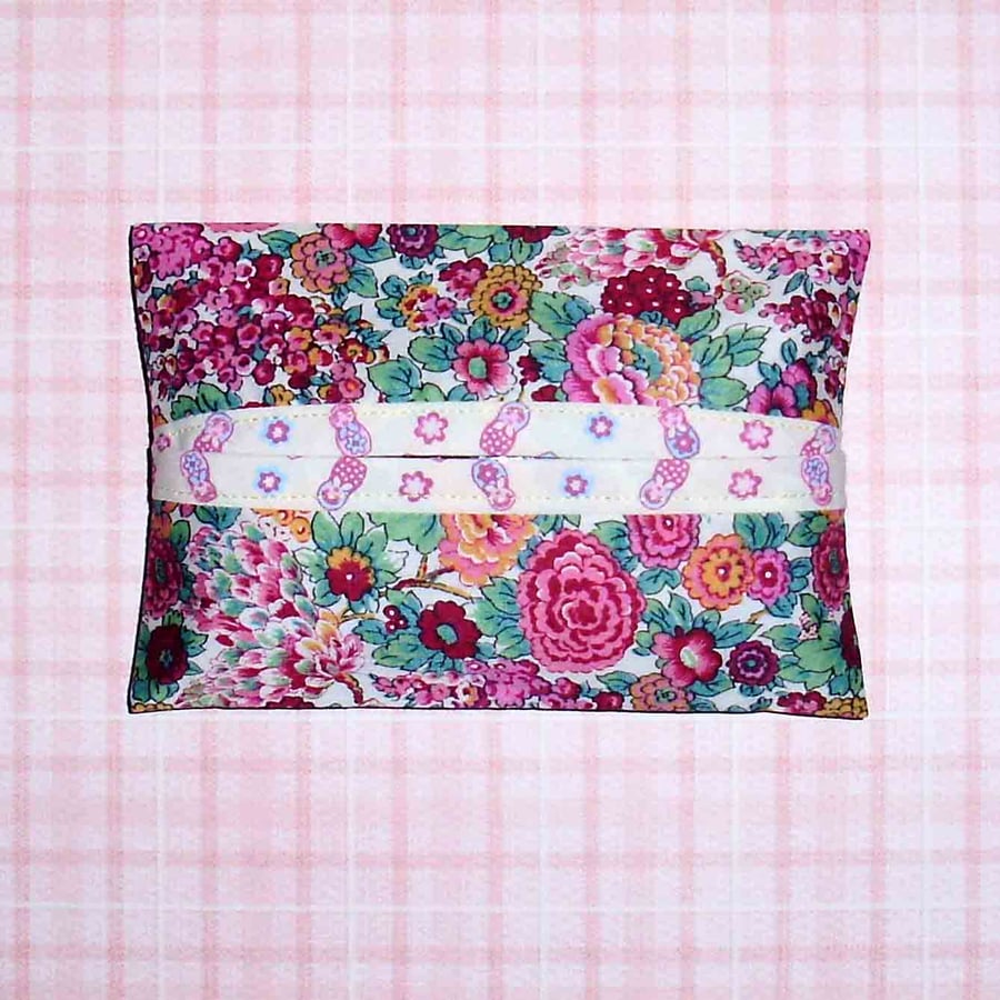 Pocket tissue holder - Liberty print pink