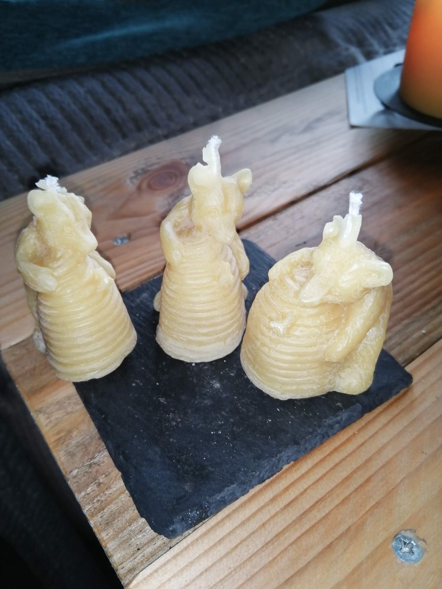 Organic beeswax candles - 3 bears