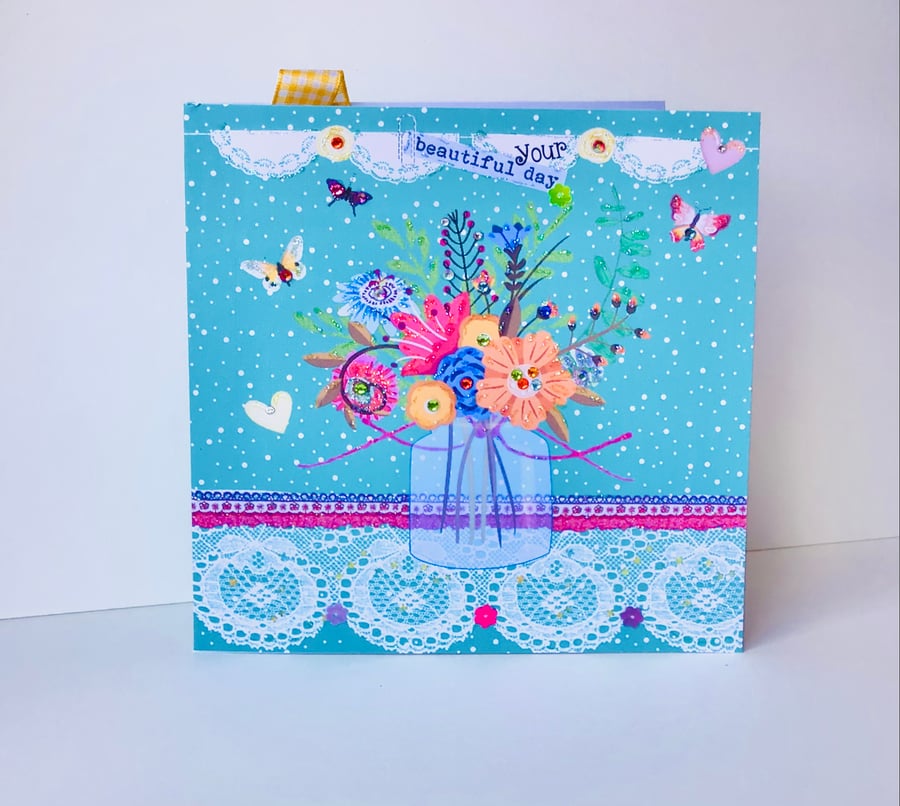 Birthday Card, Greeting Card, Can Be Personalised,Polka and Petals Range