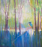 The River Monarch, a kingfisher by a river painting