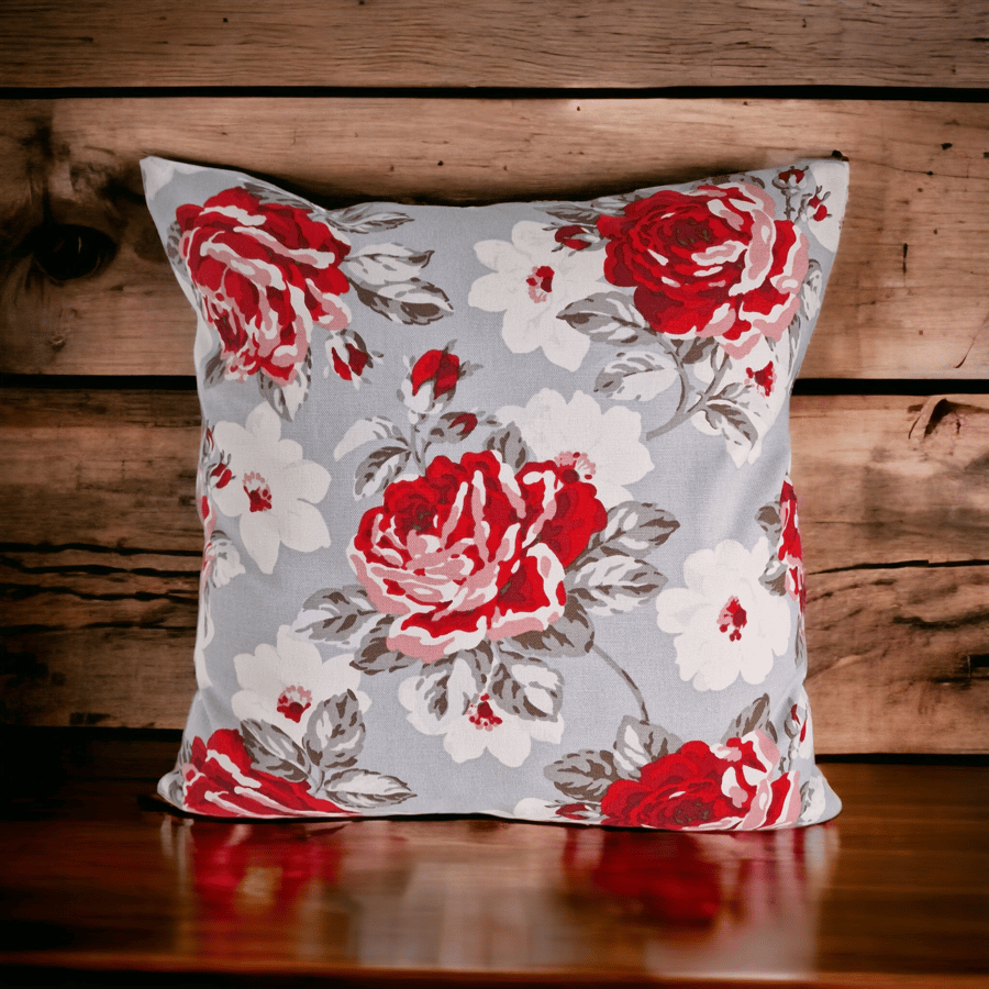 Rose Print Floral Handmade Cushion 40 x 40 cm