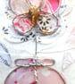 Wire Pink Flower in a Round Vase. Pink Silver Gold Copper White Artwork. - Image 6