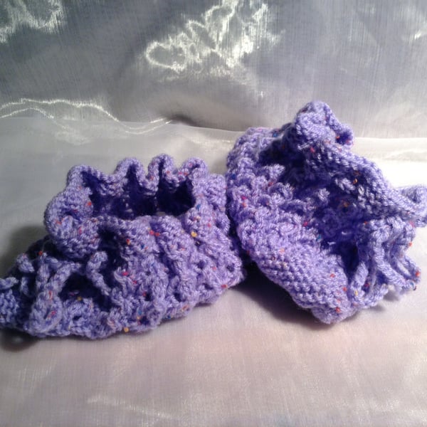 Purple comfy knitted slipper socks 