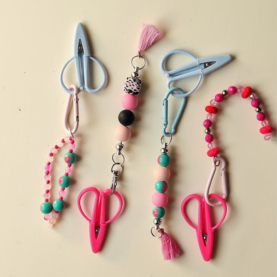 Mini Embroidery Scissors with beaded scissor fob