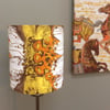 Scandi Mid Century Lagos Lampshade in BORAS Yellow Orange vintage fabric 