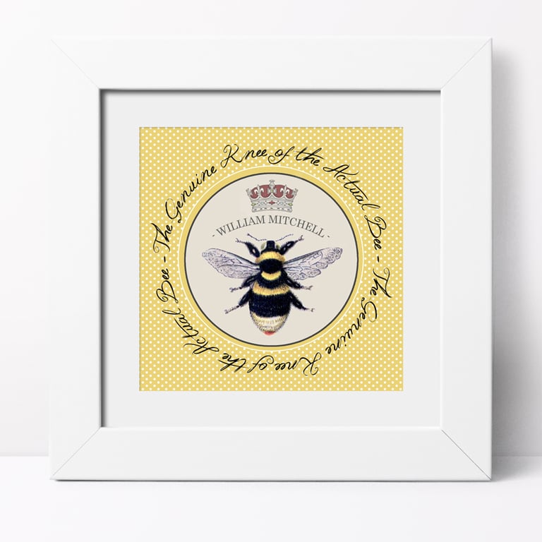 Personalised Print Bee's Knees, gift for her