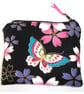 Butterfly Purse Pink Purple Black Butterflies Vintage Retro Floral