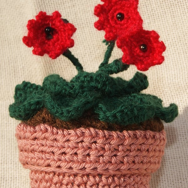 Red Crochet Pot Plant
