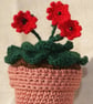Red Crochet Pot Plant - Image 1
