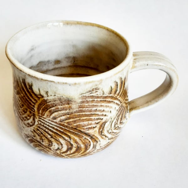 Caramel and Cream Mug - Hand Thrown Stoneware Ceramic Mug